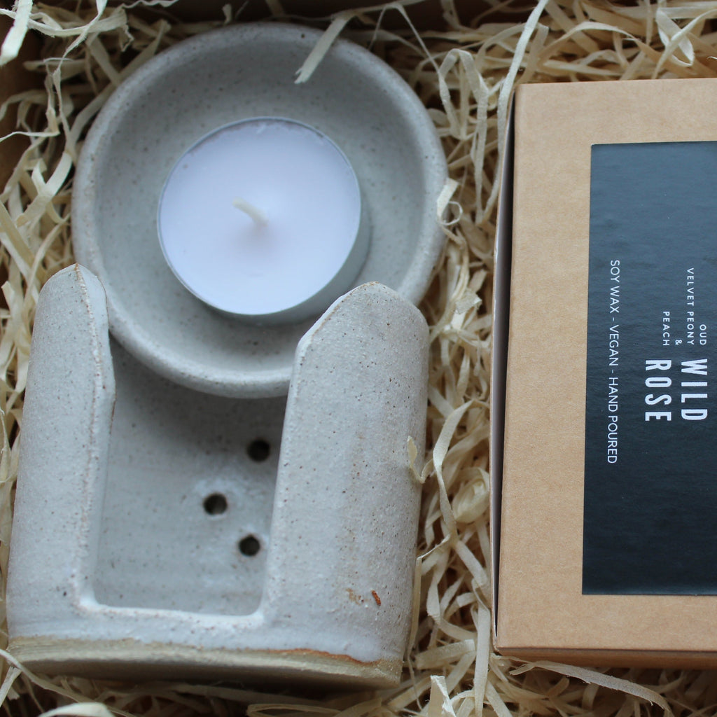 Hand Thrown Stoneware Wax Melt or Oil Burner Gift Box